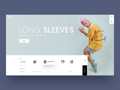 Fashion 2019 :: Layout Exploration clean clean layout creative design fashion fashion app fashion website headers hero header landing page man fashion minimal model slide slides tab tabs tranmautritam ui design web design