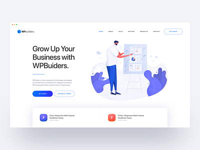 WPBuilders :: Header :: New Illustration 2d illustration artboard board boy business character creative designer drawing illustration man mobile app moodboard office presentation tranmautritam ui design website wireframe wireframing