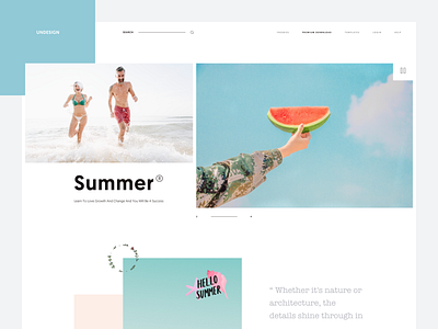 Summer :: Pastel Color :: Layout Exploration beach clean layout colors colorscheme creative creative layout landing page layout exploration minimal pastel color photography product design summer theme tranmautritam ui design user interface ux design web web design