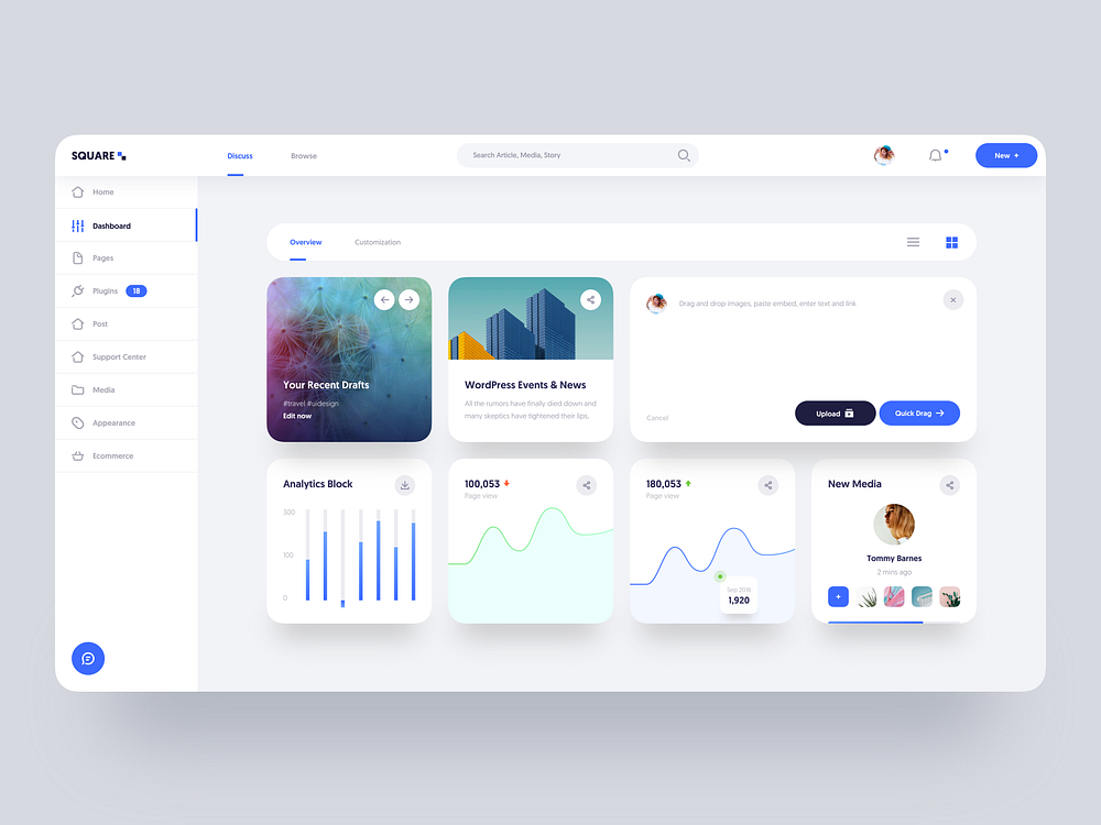 Square Dashboard :: Version 1.0 by Tran Mau Tri Tam on Dribbble