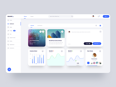 Square Dashboard :: Version 1.0 admin article blog business card chart charting charts clean ui color dashboard news product product design story tabs tranmautritam ui dashboard ui design web design