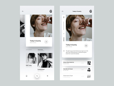 Music App Concept app concept branding button card clean concept icon minimal mobile mobile app music music app music mobile app navigation singer song typography ui design user interface ux design