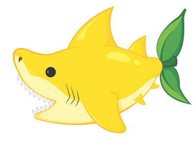 Lemon Shark cute drawing lemon lemon shark shark shark week sharks sharkweek vector