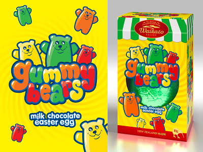 Gummy Bear Easter egg branding design easter egg gummy bear illustration illustrator logo packaging packaging design typography vector