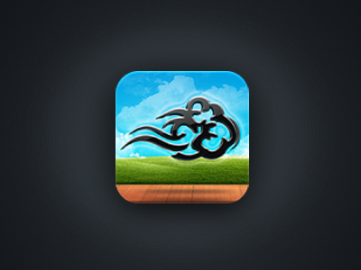 Moji iOS app cloud design grass icon ios iphone ui weather wood