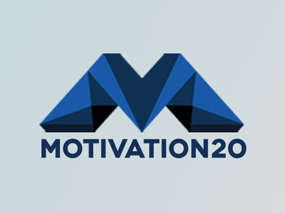 Motivation20 branding blue branding design logo website
