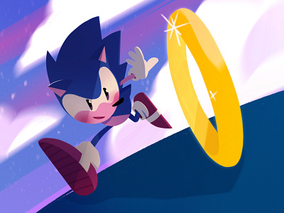 Sonic anniversary art characterdesign digitalart illustrations ipadpro procreate sonic sonic boom sonic the hedgehog