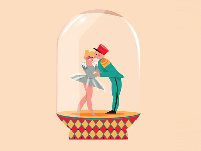 Carousel Lovers anniversarygifts artwork ballet digital illustration illustration illustration art love nutcracker shapes valentine