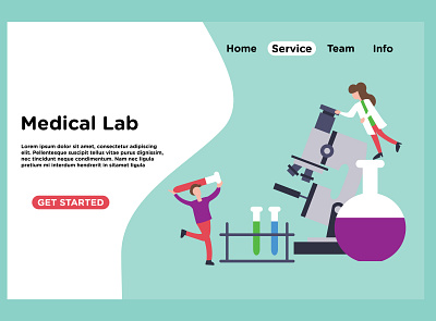 medical 2 app design design ui doctor dribbble flat illustration lab landing medical medicine page scientist ui