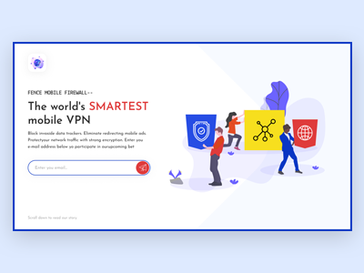 VPN Mobile Landing Page clean design illustration landing page ui ux vpn