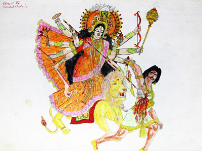Goddess Durga (School Time Art)