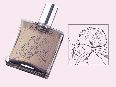 Amour branding design drawing illustration lineart linework minimal perfume perfume bottle product design vector vector illustration