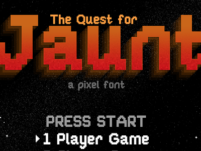 Jaunt Promo 8 bit font pixel