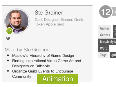 GameSkinny - Author Bios animation author bio avatar profile