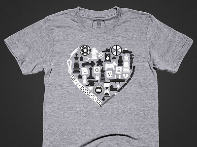 Tabletop Love board games cotton bureau play wear care t shirt tabletop