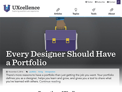 UXcellence Home blog craftcms homepage ux