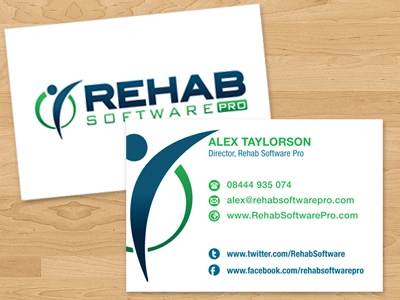 Rehab Software Pro business cards blue business cards businesscards green moo print white