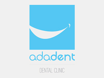 Adadent Clinic Logo clinic cyan dental smile