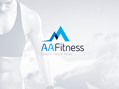 LOGO DESIGN FOR PERSONAL TRAINER blue branding fitness health logo logo design mountain personal trainer pulse trainer