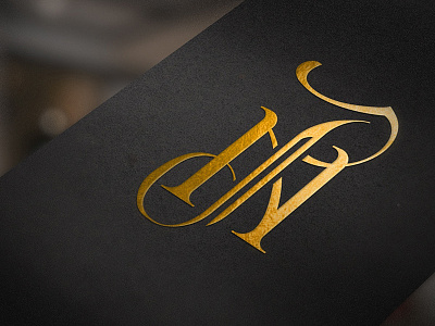 Monogram black black and gold custom design golden graphic design monogram
