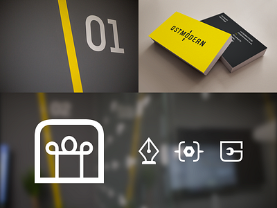 Ostmodern Brand Refresh brand business cards iconography identity