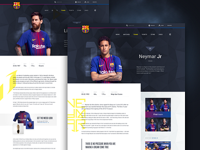 Barcelona FC - Player Profile (desktop) biography football messi mobile profile stats ui