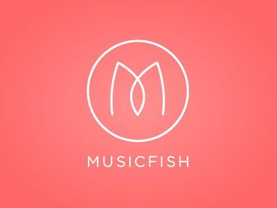 Music player branding branding fish logo music