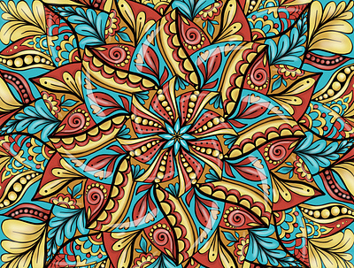 Colored mandala surface design design ethnic illustration mandala procreate