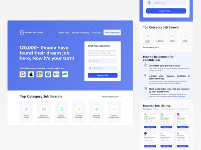 UI Job Seeker Searching Website Mobile App