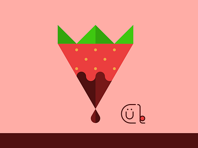 Strawberry & Chocolate art chocolate design flat icon illustration kawaii logo minimal strawberry valentine vector