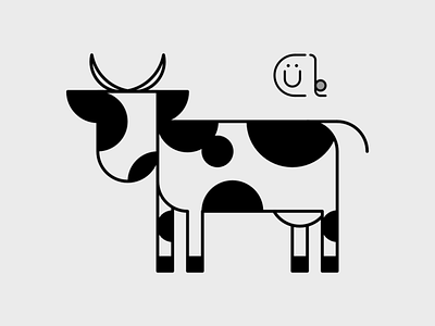 Cow affinitydesigner animal art concept cow cule design flat goldenratio holstein illustrator kawaii logo minimal vector