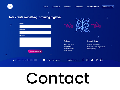 Contact Page for ARTIFICIAL INTELLIGENCE website artificial intelligence branding design landing page landingpage ui ui design ux ux design web