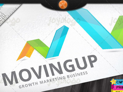 3d Arrows Growth Marketing Moving Up Logo Template 3d analytic arrow folded growth marketing moving up rise statistic succes top up wake up