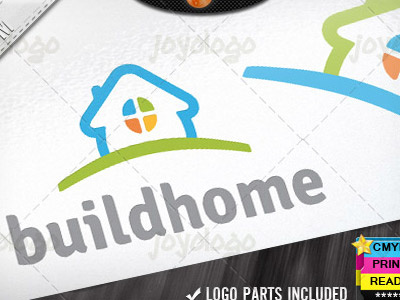 Colorful Pixel Windows Builder Home Logo Template architecture builder city constructions engineering home house logo properties real estate structure town
