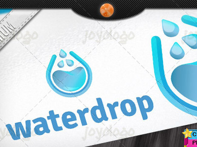 Eco Solutions 3d Blue Water Drop Logo Template 3d aqua care drink drop droplet juice liquid nature plumbing water water drop