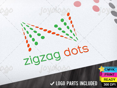 Abstract Z Letter Dots Zigzag Logo Template