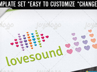 Love Hearts Sound Audio Equalizer Music Logo Template