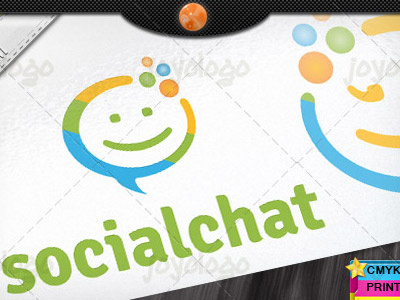 Speech Bubbles Bliss People Social Chat Logo Template bliss blister bubble chat face happy message people smile social speech talk