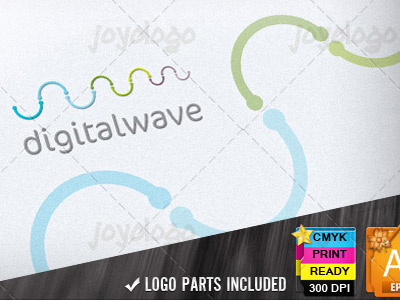 Colorful Audio Spectrum Digital Sound Wave Logo Template