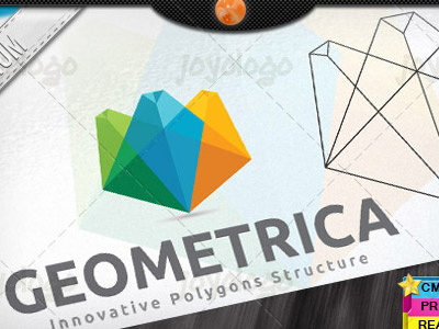 Creative Geometric 3D Structure Polygonal Logo Template crystal flat geometric hexagon isometric mountain polygonal pyramid square star structure triangle