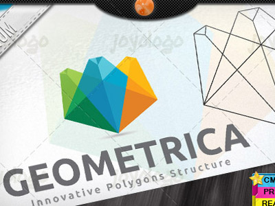 Creative Geometric 3D Structure Polygonal Logo Template