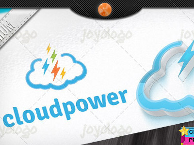 Pixel Thunders Flash Power Cloud Logo Template