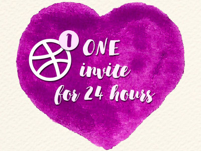 One Invite For 24 Hours dribbble giveaway invite