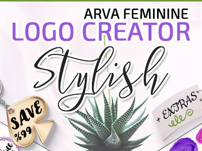 Stylish Feminine Logo Creator Branding Kit Arva brand design toolkit branding kit feminine ladyboss logo creator stylish