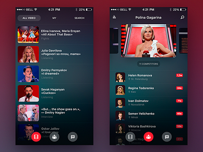 The Voice app concept app application interface ios iphone ui ux