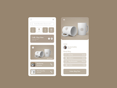 Mug Ui Ux Design coffee creative design mobile mobile design mobile ui mug mug mockup