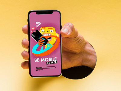 Be Mobile Be Free app design flat illustration illustrator ui ux vector