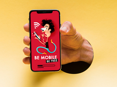 Be Mobile Be Free app branding design flat illustration illustrator ui ux vector web