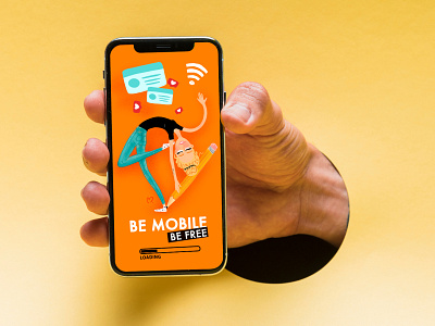 Be Mobile Be Free app design flat illustration illustrator minimal ui ux vector web