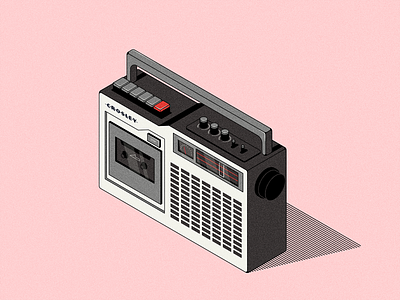 Radio illustration isometric radio vector